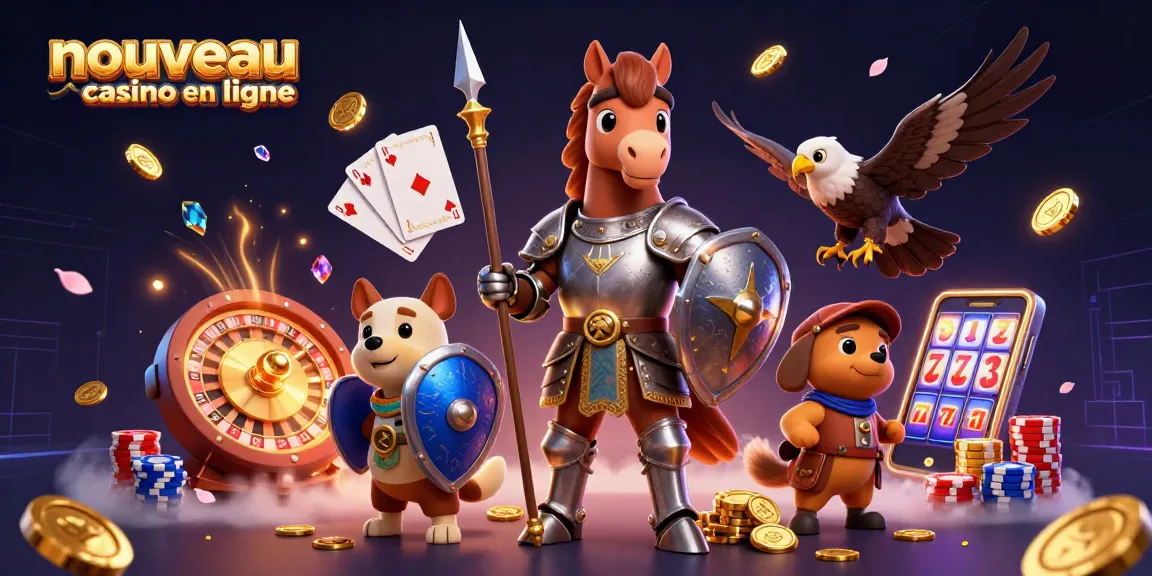 Plongez dans l'univers des jeux avec nouveau casino en ligne, avec un chevalier, un écuyer, et un faucon.