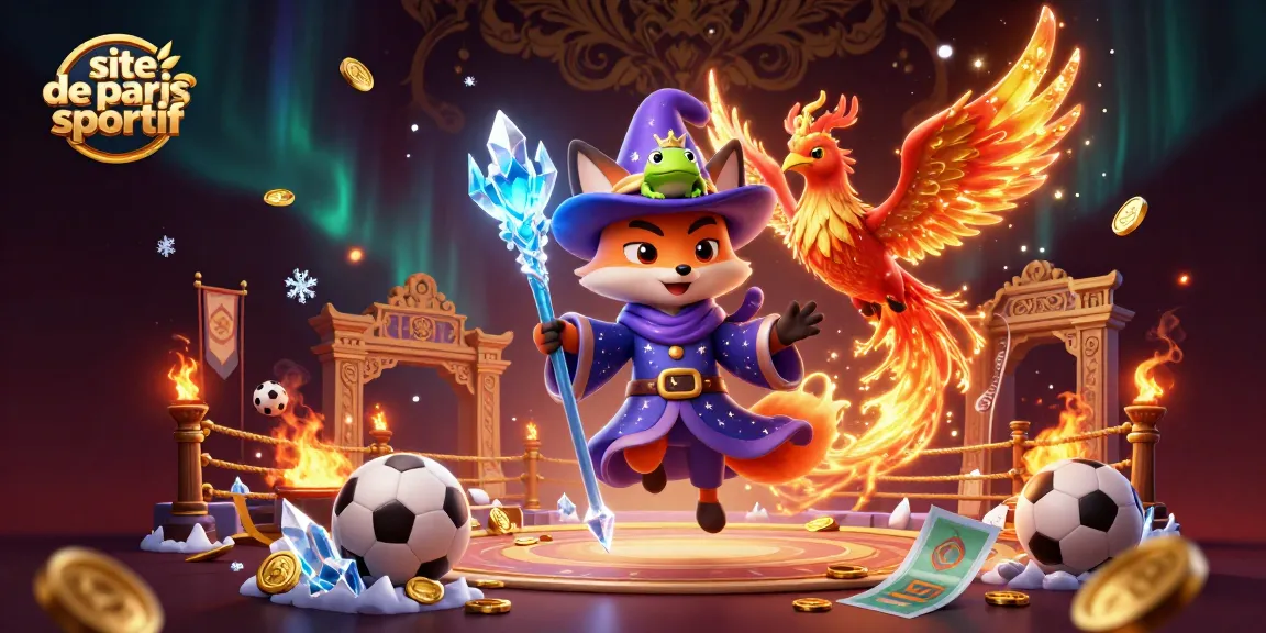 Plongez dans l'univers du site de paris sportif avec une illustration magique et dynamique de personnages captivants.