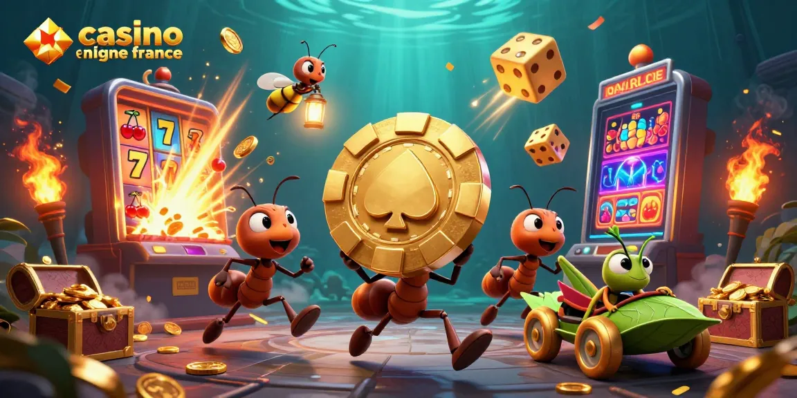 Jouez au casino en ligne en France avec des personnages animés profitant d'une machine à sous débordant de richesses.