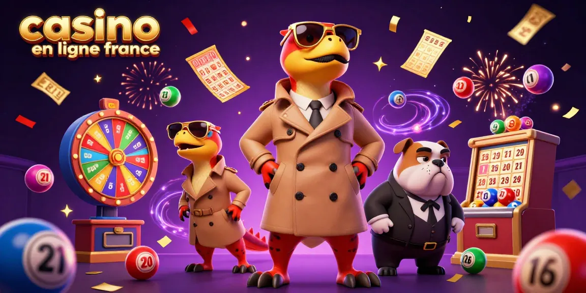 Animations ludiques de casino en ligne France où des rapaces en trench coat s'aventurent pour gagner gros.