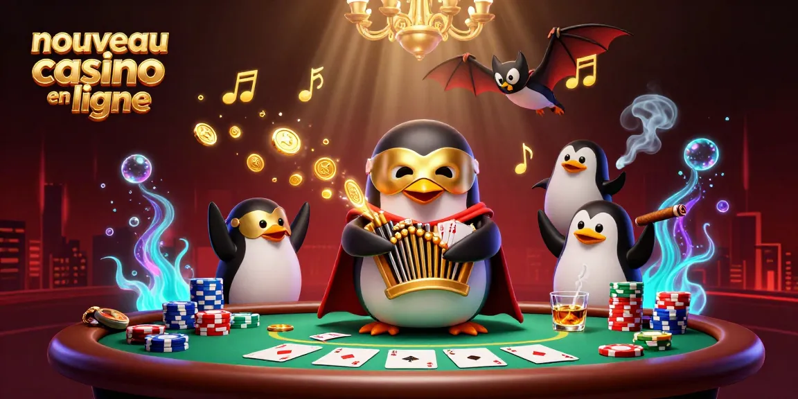 Découvrez une scène animée dans un nouveau casino en ligne avec des personnages fascinants et des jetons de poker.